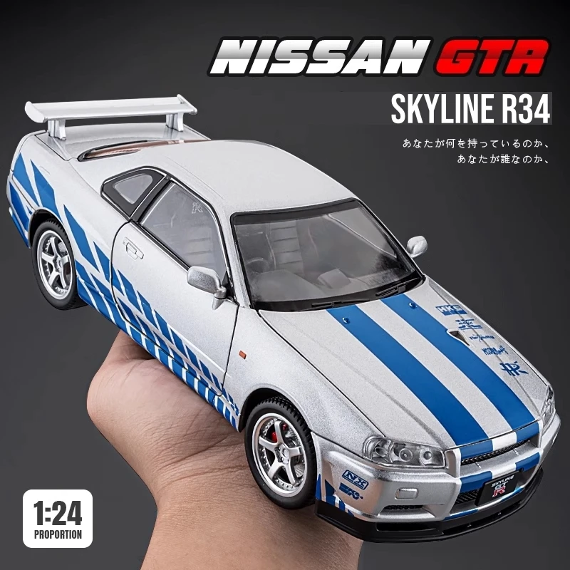 Nissan Skyline GTR R34 Diecast 1:24 Metal — imagen 1