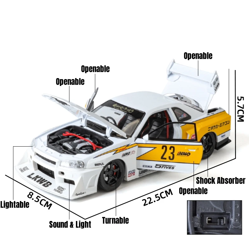 Nissan Skyline GTR R34 Diecast 1:24 Metal — imagen 3