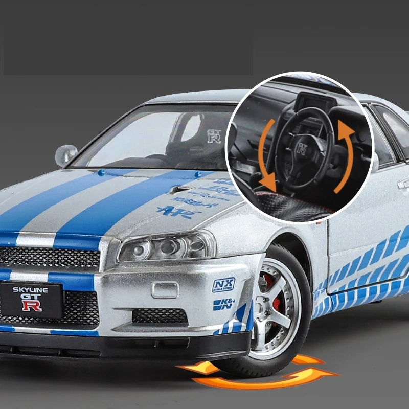 Nissan Skyline GTR R34 Diecast 1:24 Metal — imagen 5
