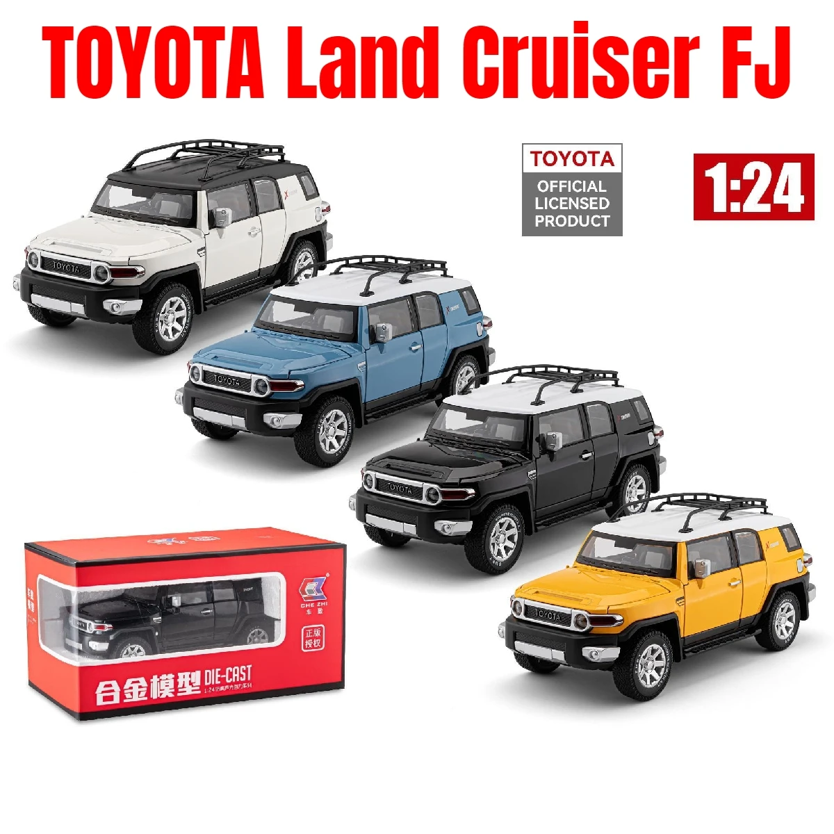 Toyota FJ Land Cruiser Escala 1:24 Diecast