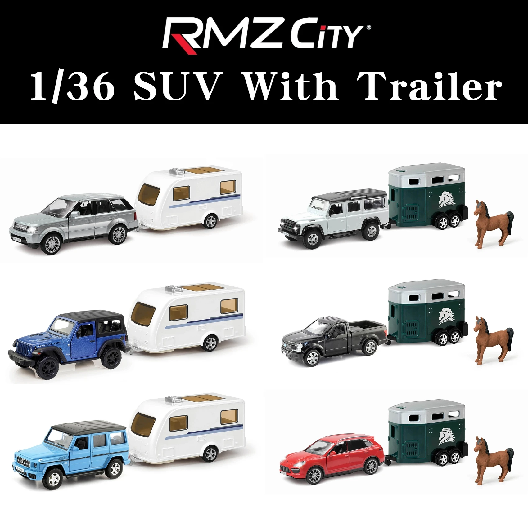 Jeep con Caravana Diecast 1:36 — imagen 1