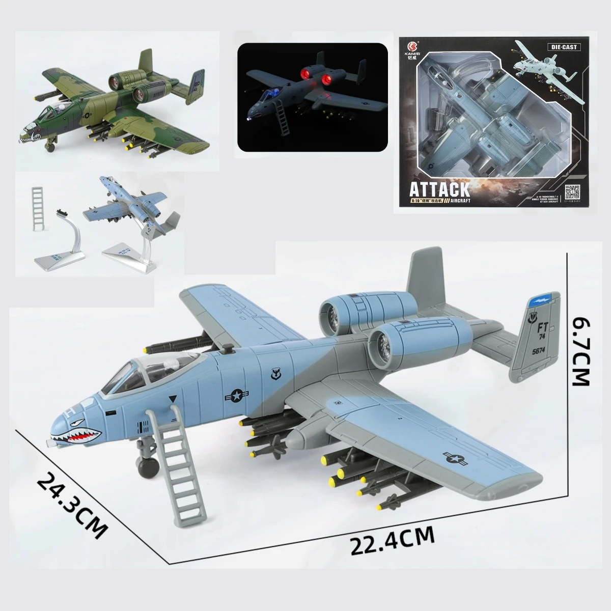A-10 Thunderbolt II Avión Miniatura de Metal Escala 1:72