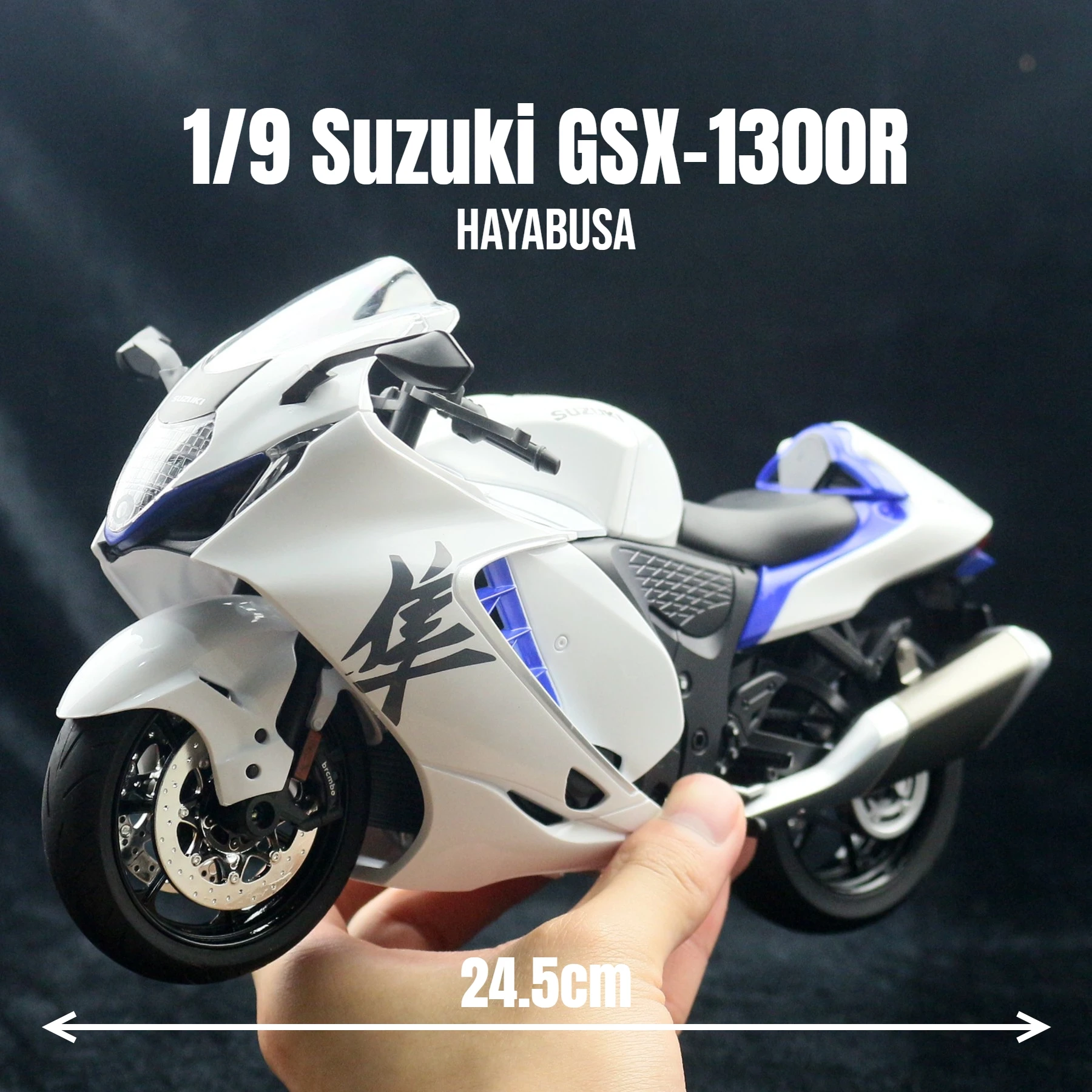 Suzuki Hayabusa GSX-1300R Escala 1:9 Diecast