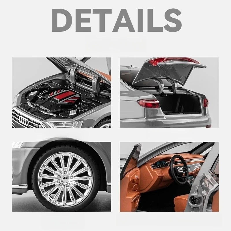 Audi A8L Miniatura Metal 1:24 Puertas Abribles — imagen 3