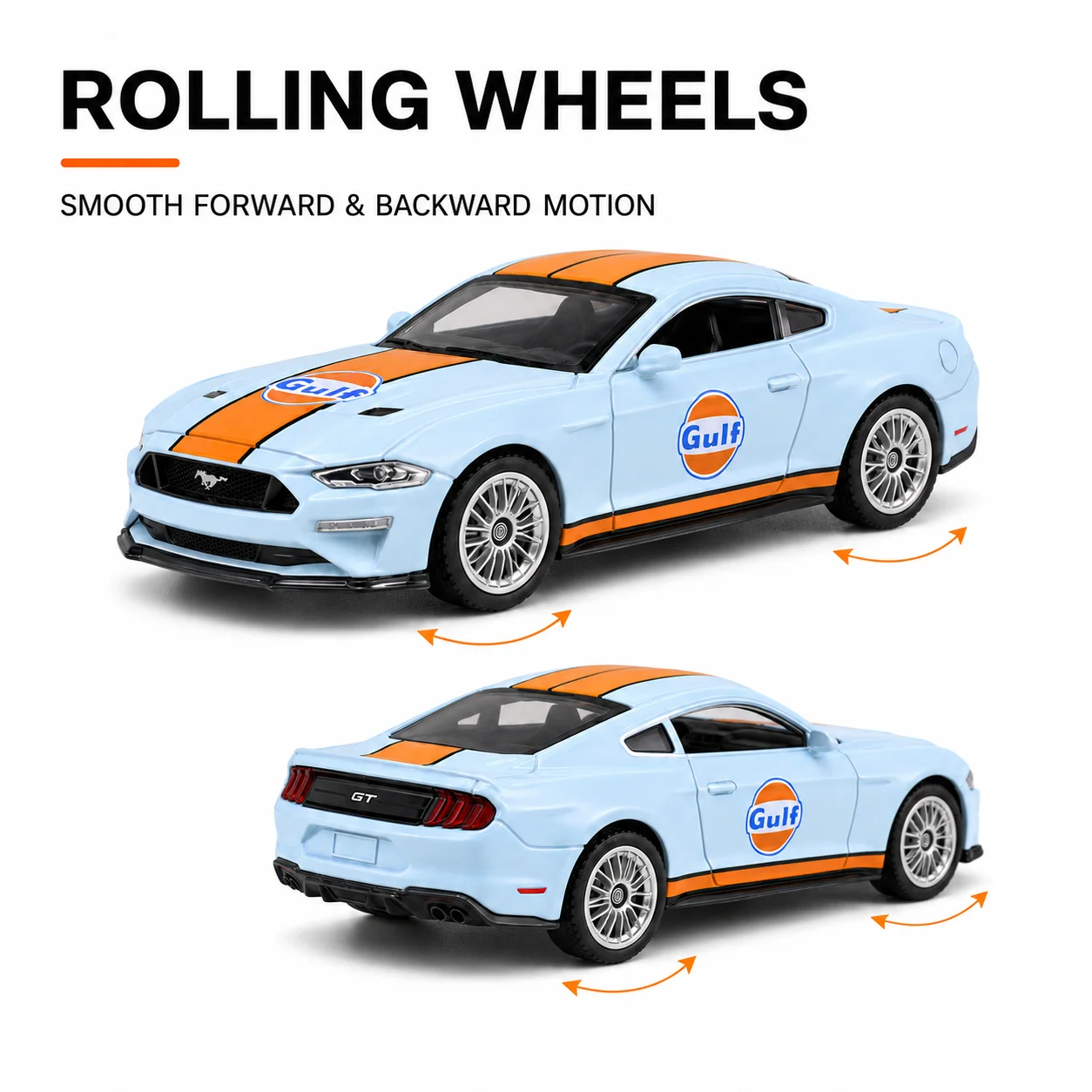 Ford Mustang GT Gulf Racing CCA 1:64 — imagen 3