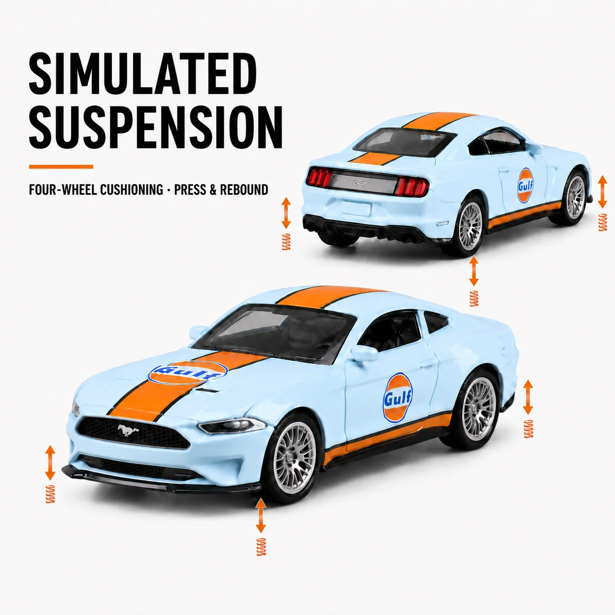 Ford Mustang GT Gulf Racing CCA 1:64 — imagen 5