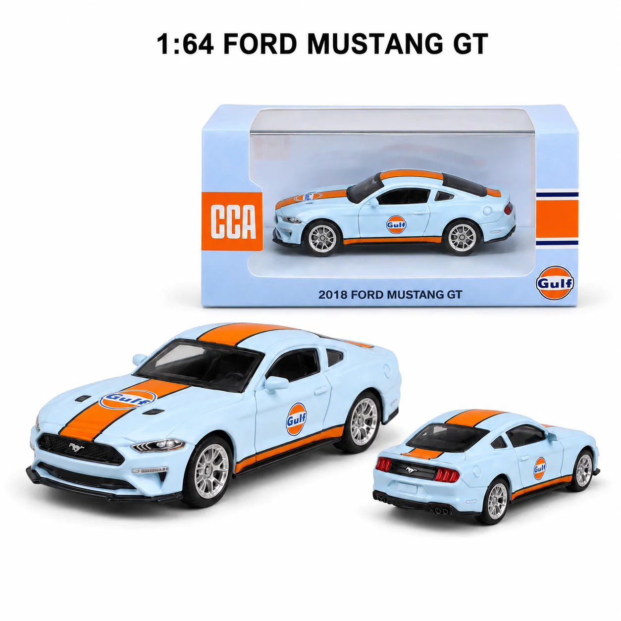 Ford Mustang GT Gulf Racing CCA 1:64 — imagen 6