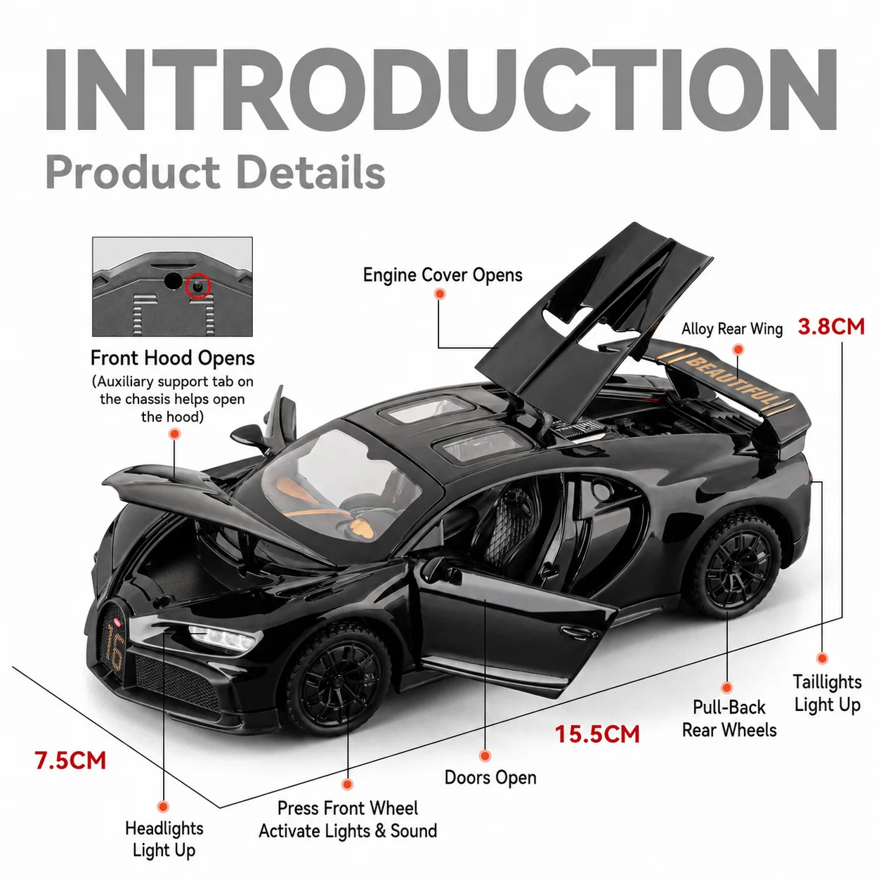 Bugatti Chiron GT Escala 1:32 — imagen 2