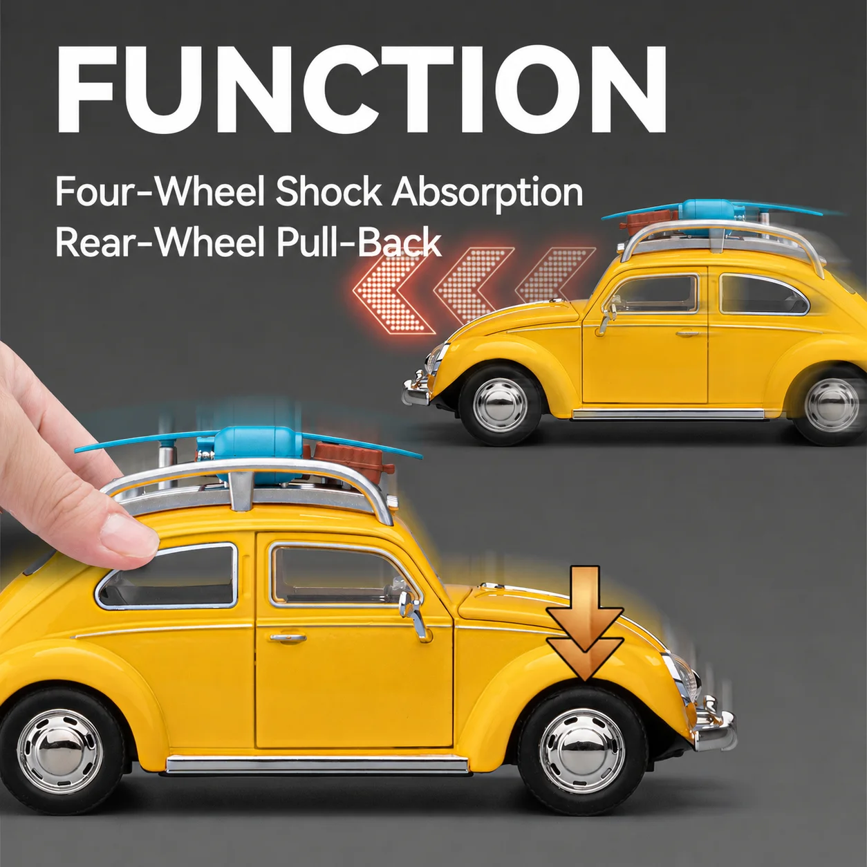Volkswagen Beetle Clásico 1:24 Miniatura Metal Fundido — imagen 4
