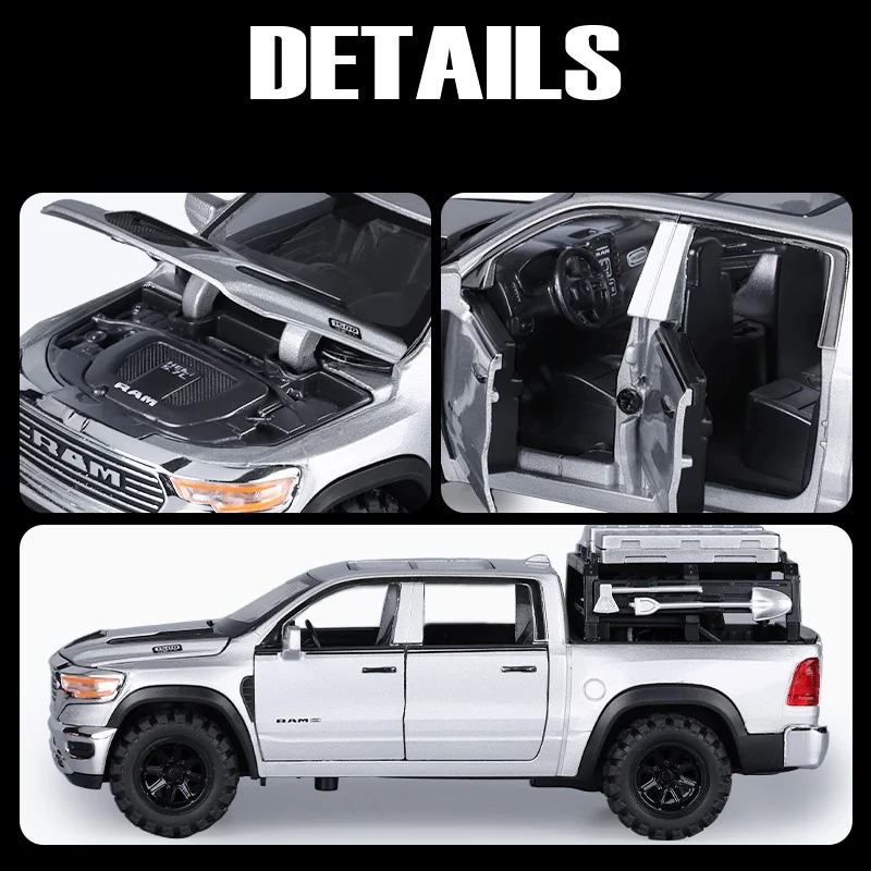 Dodge RAM 1500 Escala 1:32 Metal Fundido — imagen 4