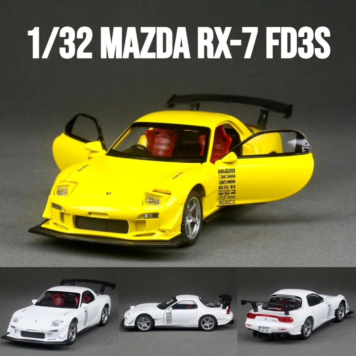 Mazda RX-7 FD3S Miniatura a Escala 1:32 con Luz y Sonido