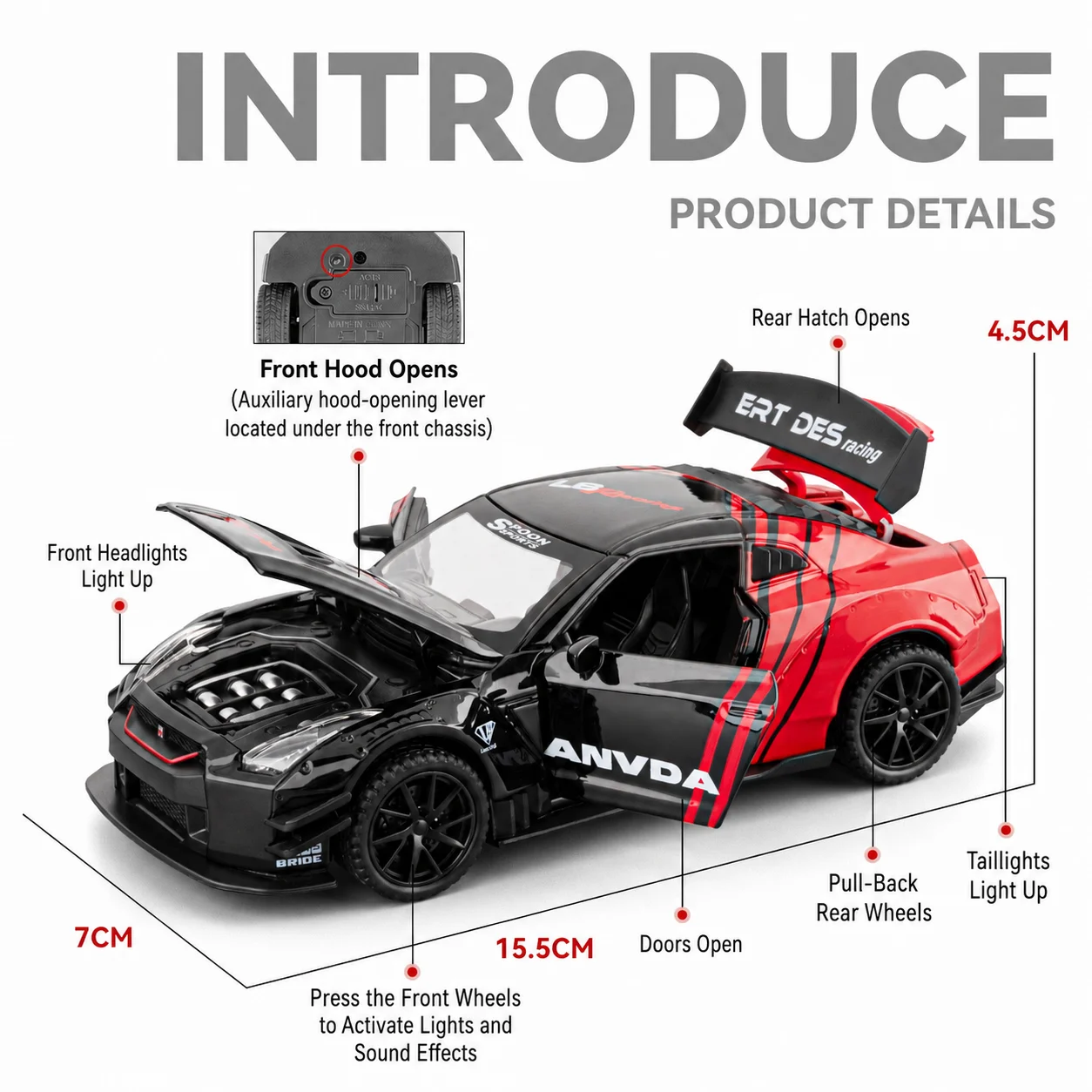 Nissan GTR R35 Nismo Escala 1:32 Aleación — imagen 2