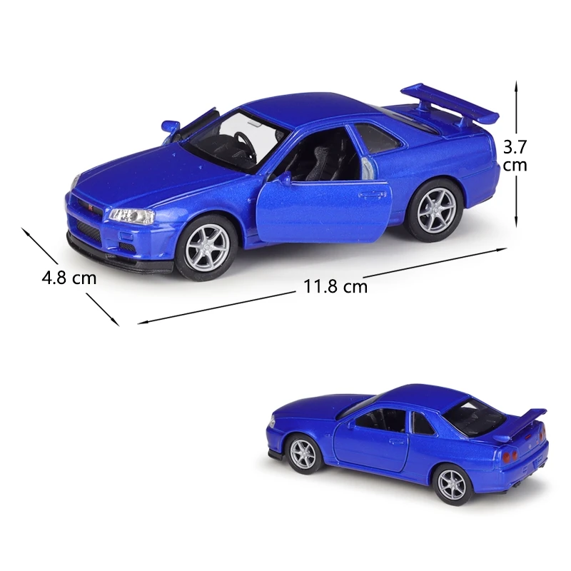 Nissan Skyline GTR R34 Miniatura 1:36 Diecast — imagen 2
