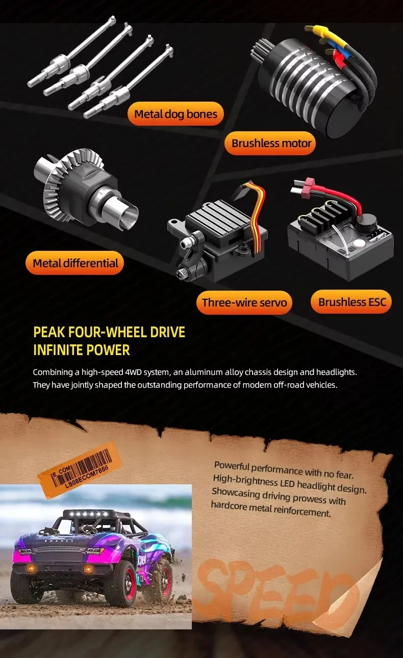 Camioneta RC Todoterreno Brushless 1:18 4x4 — imagen 2