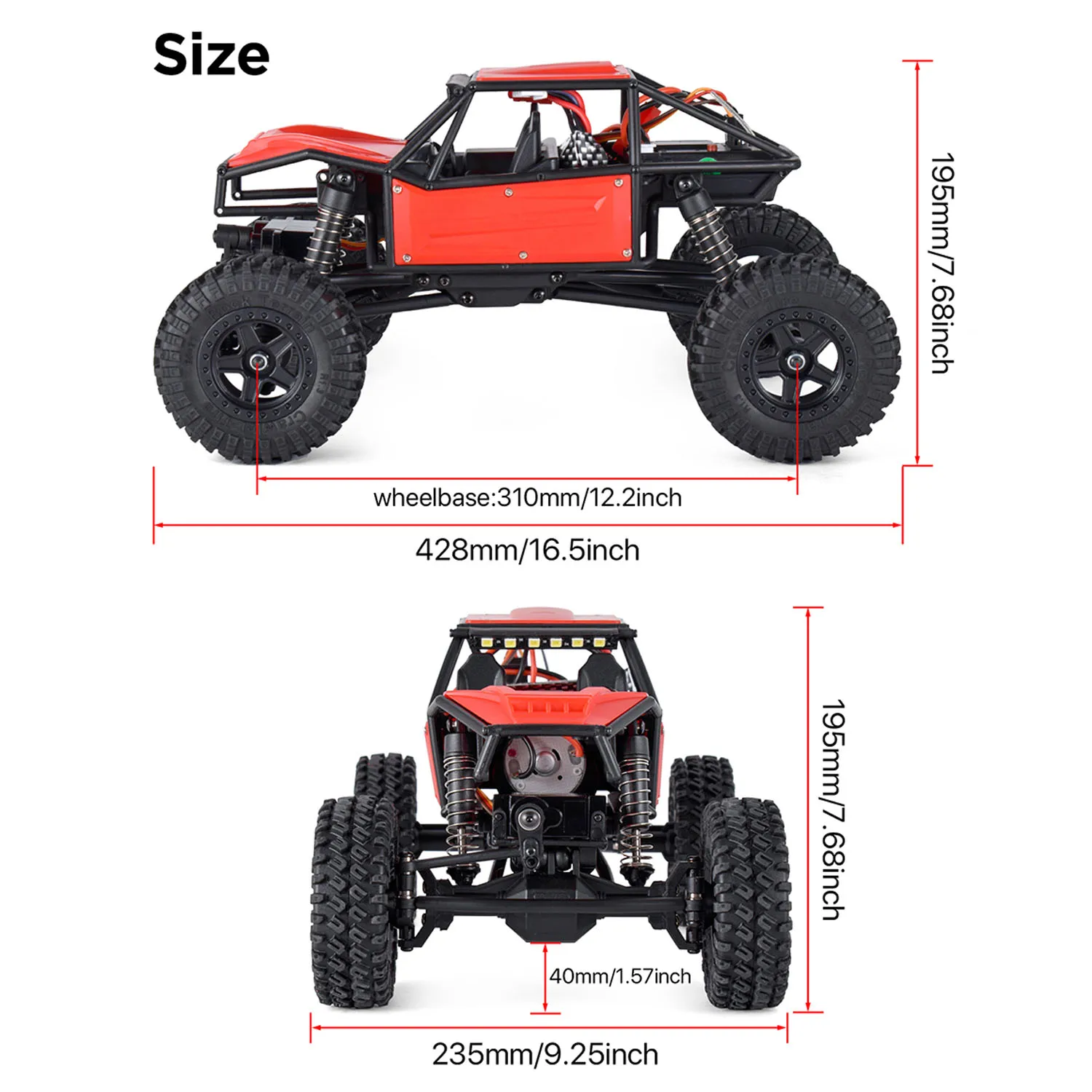 RC Crawler 4x4 Escala 1:18 con Luces — imagen 2