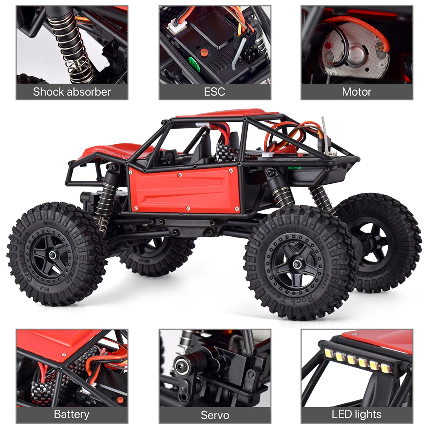 RC Crawler 4x4 Escala 1:18 con Luces — imagen 3