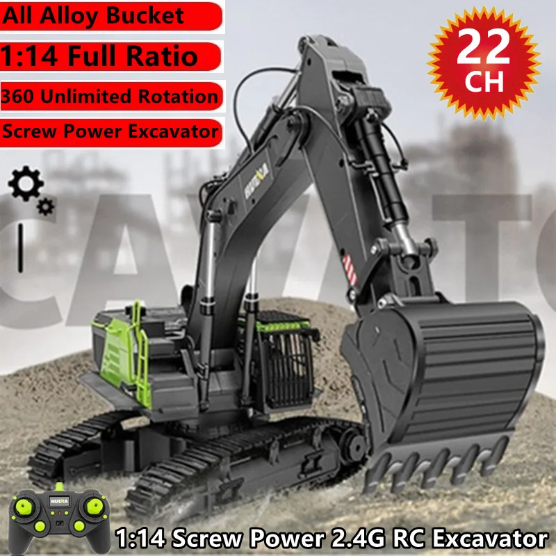 Excavadora RC Grande 1:14 con Cucharón de Aleación