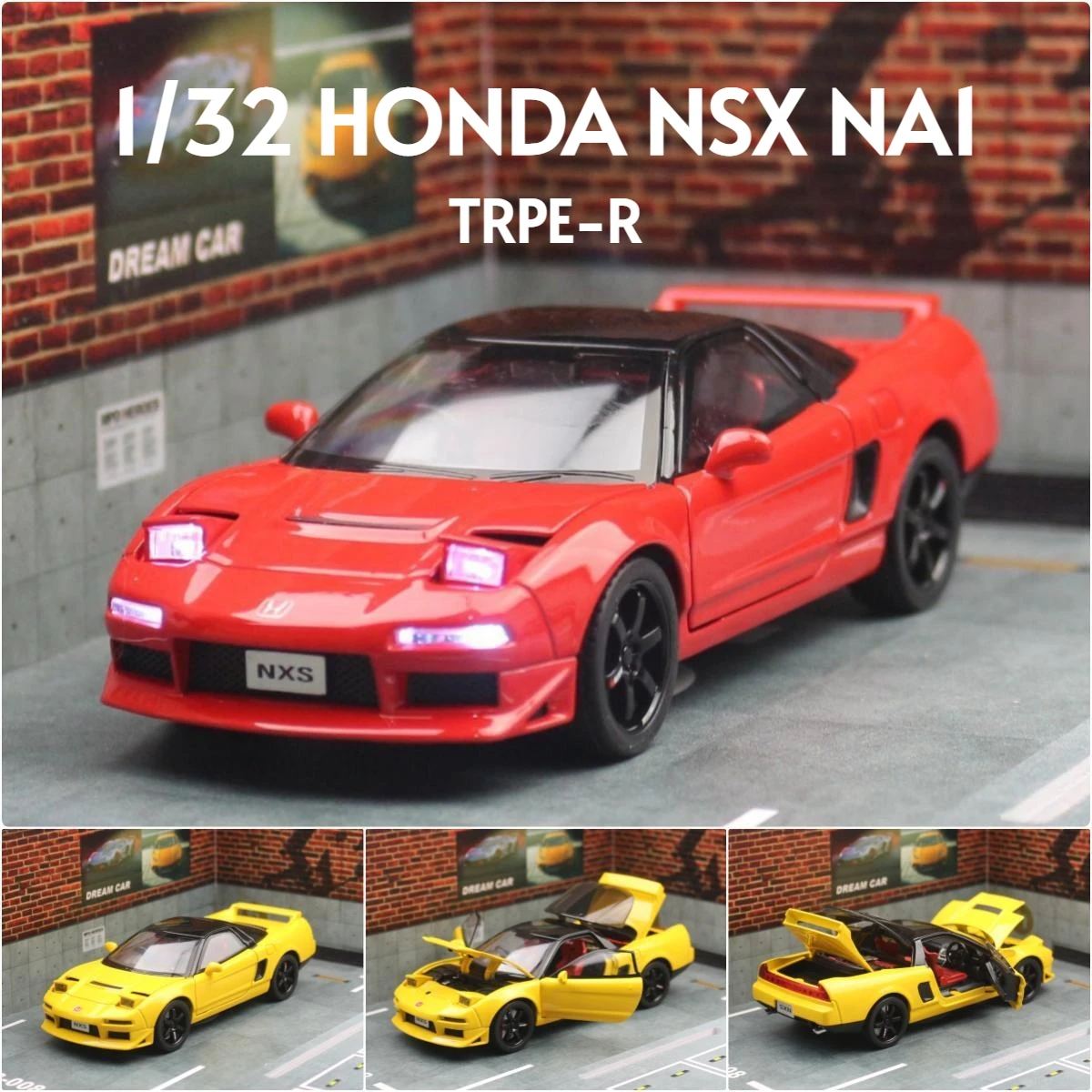 Honda Acura NSX NA1 JDM 1:32 Diecast con Luz y Sonido