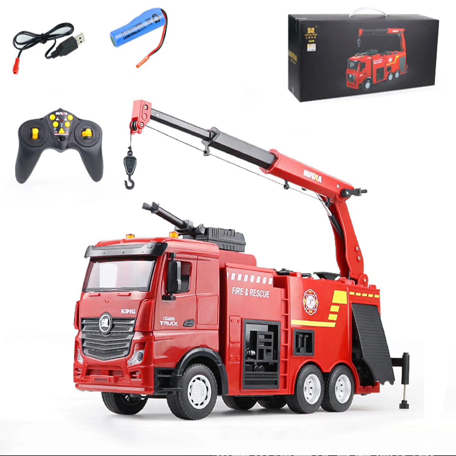 Huina 1362 Camión de Bomberos Escala 1:18 — imagen 2
