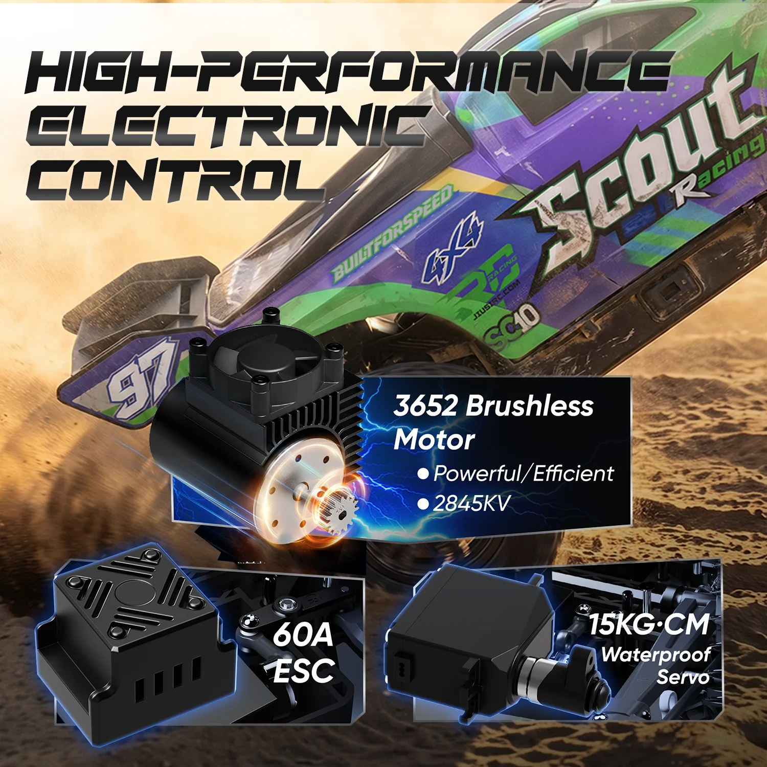 JIUSI SC10 1:10 4WD Brushless — imagen 4