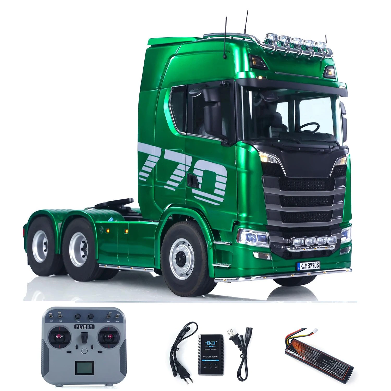 Kabolite 770S-100 Tractor RC 1:14 6x6 con remolque RTR