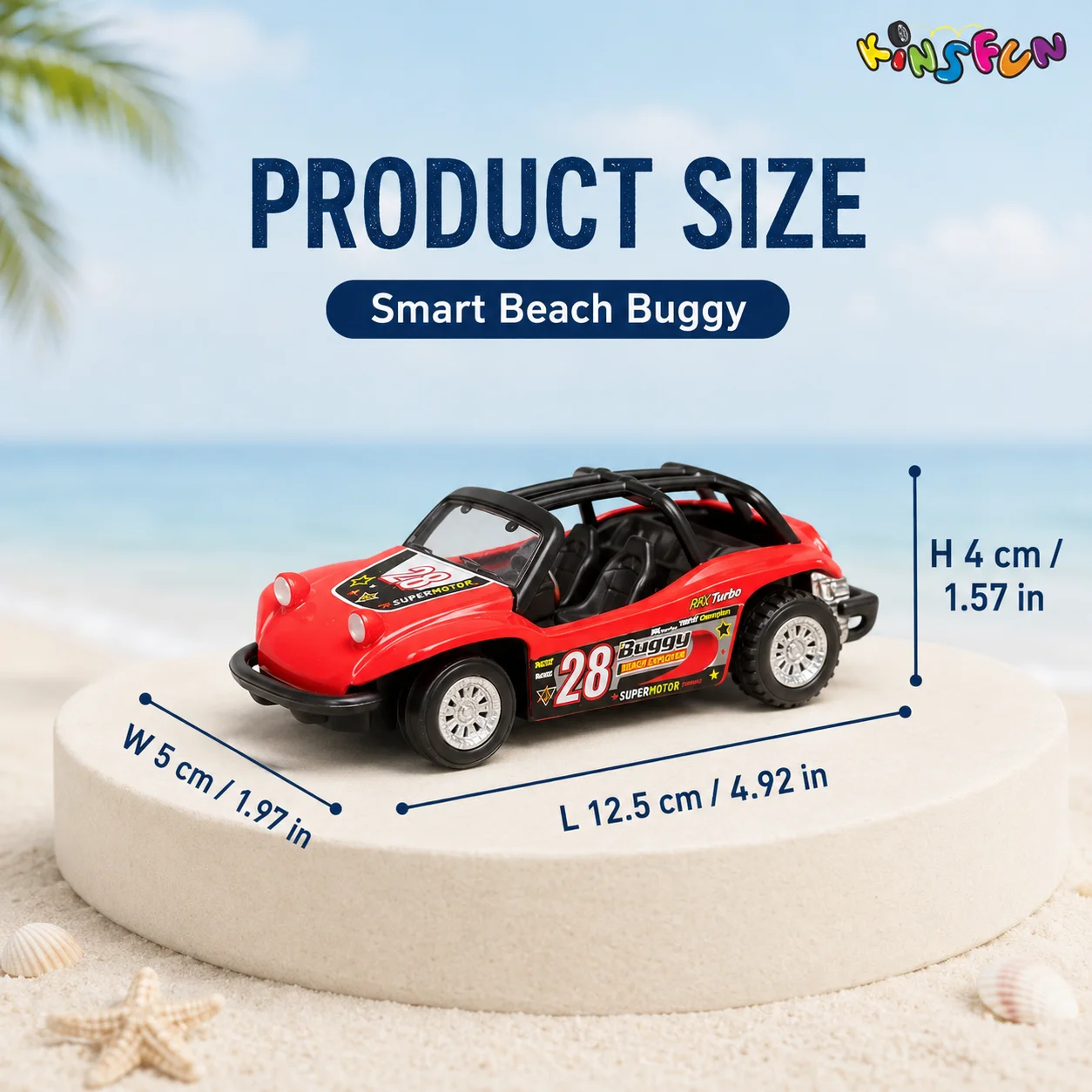 KiNSMART Buggy de Playa Miniatura Fundido a Presión — imagen 2