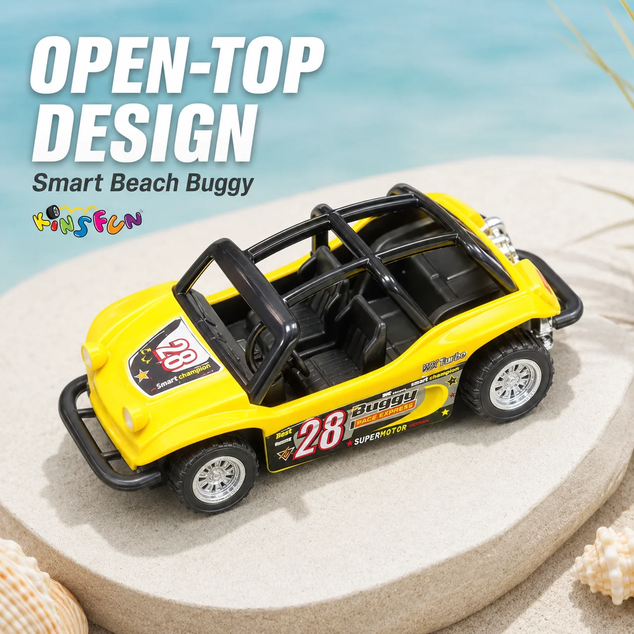 KiNSMART Buggy de Playa Miniatura Fundido a Presión — imagen 6