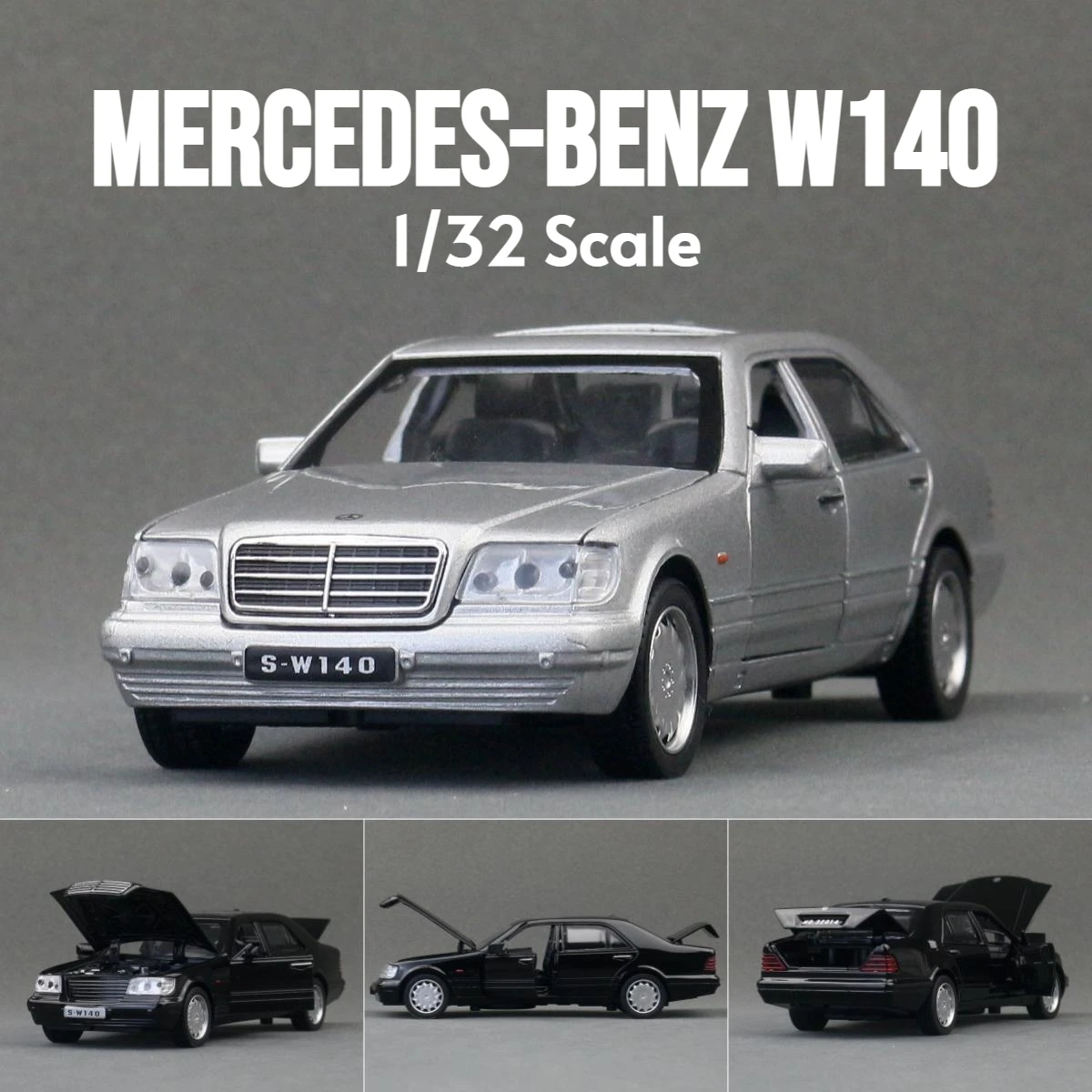 Mercedes-Benz W140 Escala 1:32 Aleación con Luz y Sonido