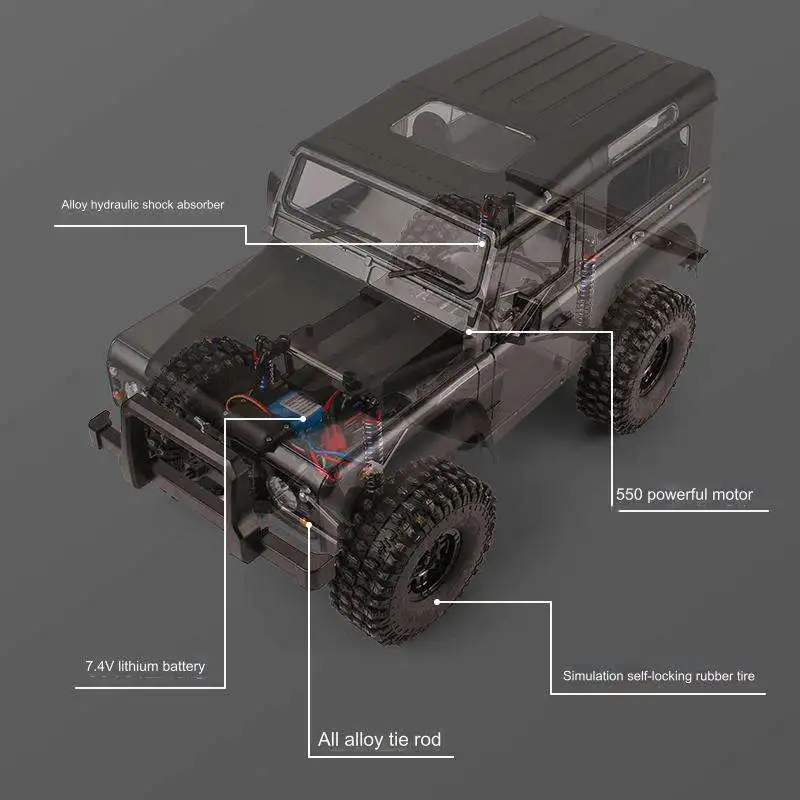 MN999 Crawler 4x4 Escala 1:10 Control Remoto — imagen 2