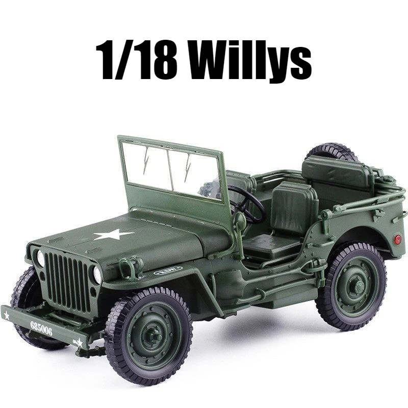 Willys Militar Todoterreno Escala 1:18 Verde — imagen 1