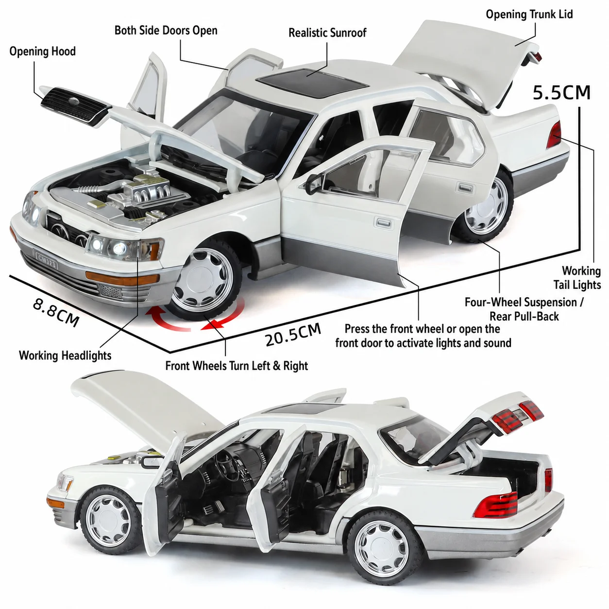 Lexus LS400 Escala 1:24 Modelo a Escala — imagen 2