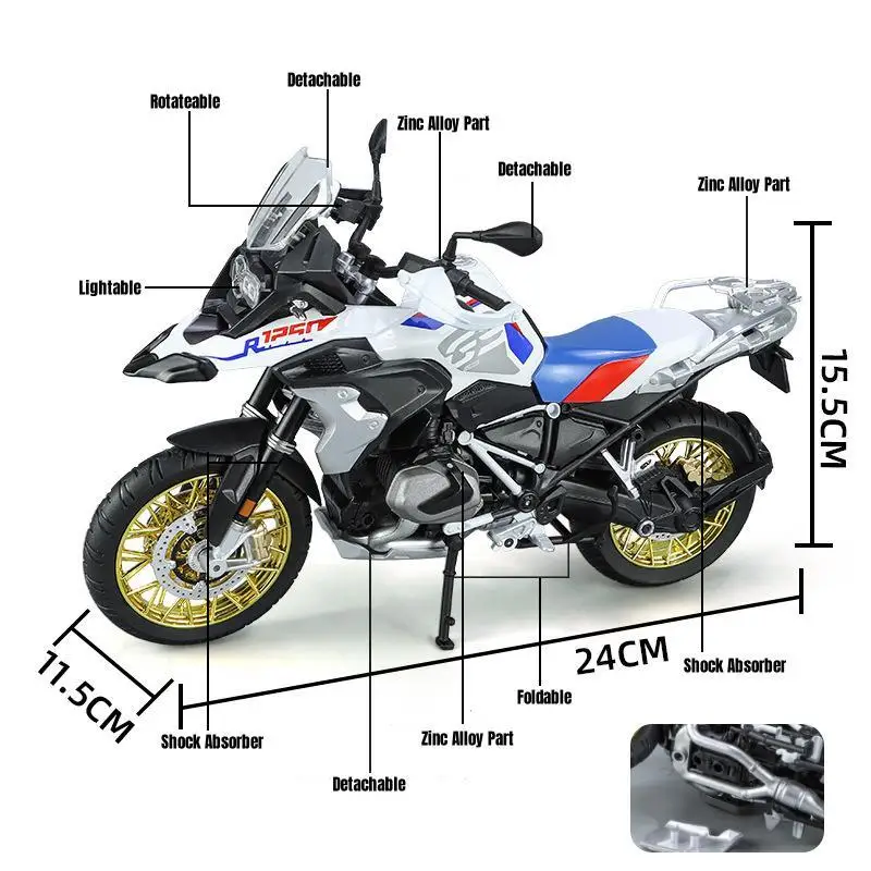 BMW R1250 GS Escala 1:9 Miniatura Metal — imagen 4
