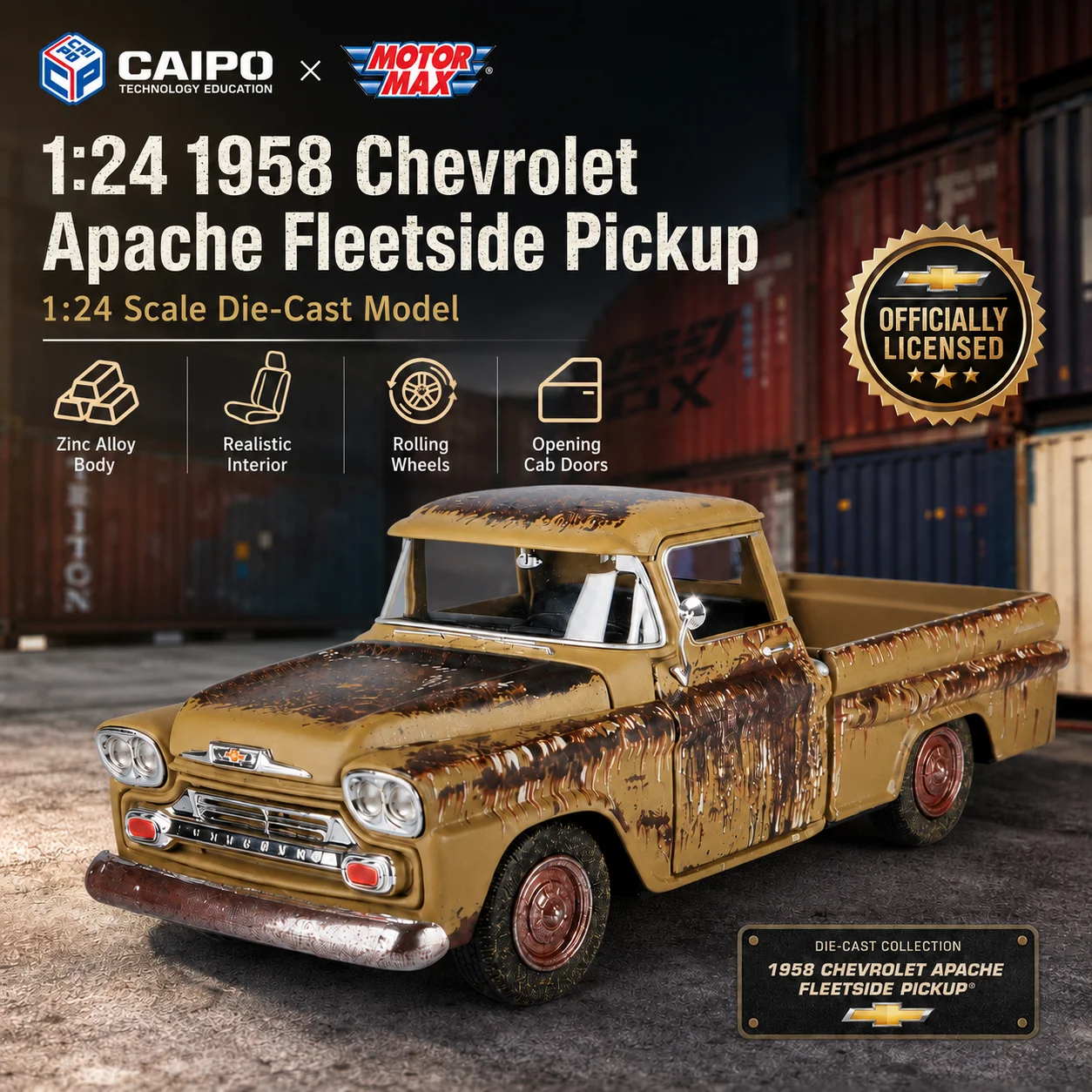Motormax Chevrolet Apache Fleetside 1958 1:24 — imagen 1