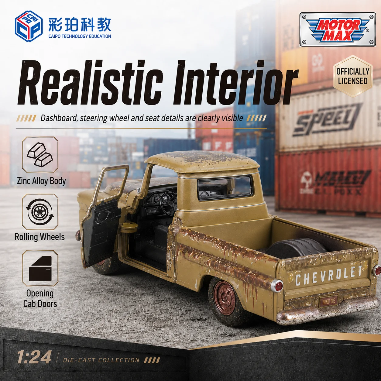 Motormax Chevrolet Apache Fleetside 1958 1:24 — imagen 4