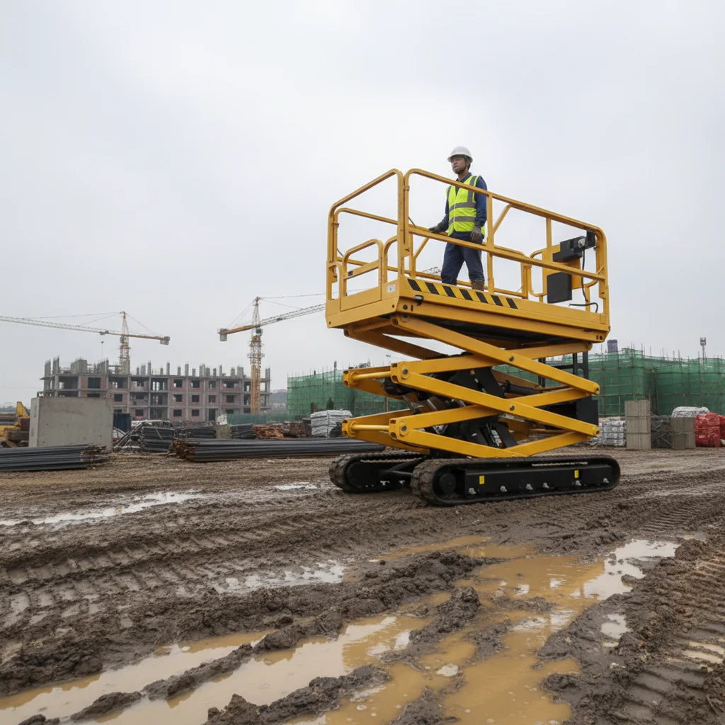 Plataforma Elevadora de Tijera sobre Orugas Todoterreno — imagen 3