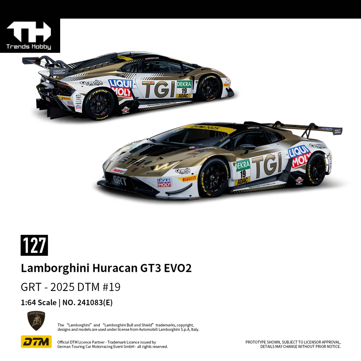 Lamborghini Huracan GT3 EVO2 DTM 1:64 Diecast — imagen 2